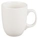 A close up of a CAC Camptown ivory china mug with a handle.