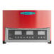 A red and silver TurboChef Fire electric countertop pizza oven with a digital display and buttons.