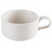 A close up of a CAC ivory china cup with a handle.