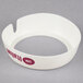 A white plastic Tablecraft salad dressing dispenser collar with maroon lettering.