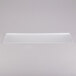 A white rectangular acrylic buffet shelf.