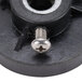 A black plastic nut with a screw attached to it.