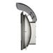 A silver metal heat deflector for a Bromic Heating Platinum 500 Series patio heater with a curved top and a handle.