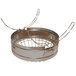 A stainless steel Grindmaster coffee urn brew basket with two handles.