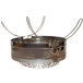 A metal Grindmaster coffee urn brew basket with metal handles.