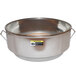 A Grindmaster stainless steel coffee brew basket with a handle.