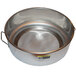 A Grindmaster stainless steel coffee urn brew basket with a wire mesh inside.
