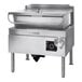 A Cleveland stainless steel liquid propane tilt skillet on a counter.