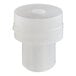 A white plastic tube with a hole.