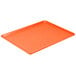 An orange rectangular Cambro dietary tray.