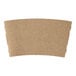 A brown cardboard coffee cup sleeve.