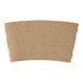 A brown cardboard coffee cup sleeve with a customizable design.