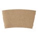 A brown cardboard coffee cup sleeve with a customizable design.