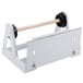 A white metal Bulman Miler Food Wrap Film dispenser with a wooden stick.