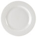 A Homer Laughlin Pristine Ameriwhite china plate with a white border.