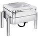 An Eastern Tabletop stainless steel square chafer with a lid.