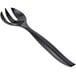 A black plastic fork with a long handle.