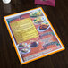 A Hamilton Mandarin menu on a table.
