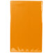 An orange rectangular Menu Solutions Hamilton heat sealed menu board with a white background.