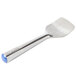 A silver Zeroll ice cream spade with a blue handle.