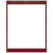 A red rectangular frame with a white background.