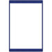 A blue rectangular frame with a white background.