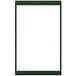 A green rectangular frame with a white screen.