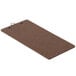 A dark brown rectangular menu clipboard with a metal clip.