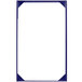 A blue rectangular frame with a white background.