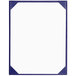 A blue rectangular frame with a white background.