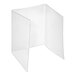 A clear plastic rectangular menu cover with six panels.