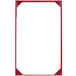 A red rectangular menu board with white background.