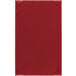 A red rectangular Menu Solutions menu board with black corners on a table.
