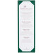 A green rectangular Menu Solutions menu board with white inserts.