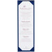 A blue rectangular Menu Solutions menu board.