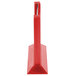 A berry wood table tent with a metal handle.