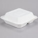 EcoChoice 8 inch x 8 inch x 3 inch Biodegradable, Compostable Sugarcane / Bagasse 3 Compartment Takeout Box - 200/Case