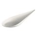 A white compostable plant fiber taster spoon.