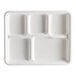 A white tray with rectangular shapes.