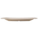 A matte sandstone oval platter in white.