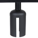 A black metal Aarco stanchion sign frame with a white sign inside.