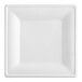 A white square EcoChoice plant fiber plate.