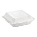 An EcoChoice compostable bagasse takeout container with 3 compartments.