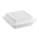 An EcoChoice compostable sugarcane take-out box with one compartment.