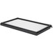 A rectangular black frame with a white surface.