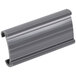 A grey plastic label holder with a white background.