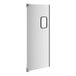 A single aluminum swinging traffic door with a small rectangular window.