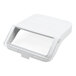 A white plastic rectangular container with a clear lid.