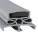 A close-up of a grey plastic strip with two holes.