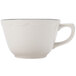 CAC SC-1B Seville 7 oz. Ivory Scalloped Edge China Mug with Black Band - 36/Case